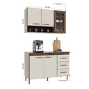 Ver imagem 4 de Cozinha Modulada Compacta Fidelitá Lisboa 2 Peças 120cm 5 Portas 3 Gavetas com Tampo