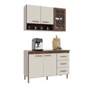 Ver imagem 2 de Cozinha Modulada Compacta Fidelitá Lisboa 2 Peças 120cm 5 Portas 3 Gavetas com Tampo