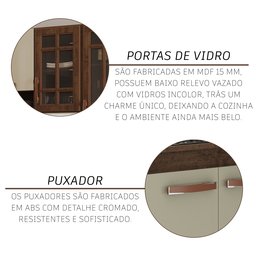 Cozinha Modulada Compacta Fidelitá Lisboa 2 Peças 120cm 5 Portas 3 Gavetas com Tampo - 5