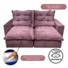 Sofá Retrátil Reclinável de 2.30m Confortável e Elegante Porto Alegre Rose - 4