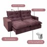 Sofá Retrátil Reclinável de 2.30m Confortável e Elegante Porto Alegre Rose - 3