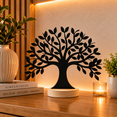 Árvore da Vida 22 cm / Enfeite de Mesa Sala, Quarto,Escritório - Toque 3D