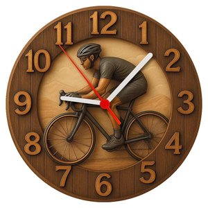 Relógio de Parede -atleta Ciclismo -efeito 3d -25x25x2cm