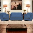 Ver imagem 4 de Kit Namoradeira Decorativa + 4 Poltronas para Sala Manicure Recepção Consultório Mila Suede