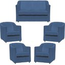 Ver imagem 1 de Kit Namoradeira Decorativa + 4 Poltronas para Sala Manicure Recepção Consultório Mila Suede