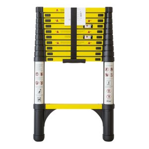 Escada Telescópica 11 Degraus Multifuncional 3,2mts Portátil Garden Life Cor Preto