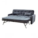 Ver imagem 5 de Sofá Cama Reclinável Com Cama Auxiliar - Veludo Chumbo
