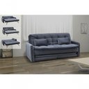 Ver imagem 2 de Sofá Cama Reclinável Com Cama Auxiliar - Veludo Chumbo