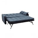 Ver imagem 3 de Sofá Cama Reclinável Com Cama Auxiliar - Veludo Chumbo