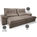 Ver imagem 3 de Sofá Bergamo 2,10m Assento Retrátil e Reclinável Velosuede Capuccino - Netsofás