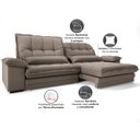 Ver imagem 6 de Sofá Bergamo 2,10m Assento Retrátil e Reclinável Velosuede Capuccino - Netsofás