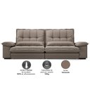 Ver imagem 4 de Sofá Bergamo 2,10m Assento Retrátil e Reclinável Velosuede Capuccino - Netsofás