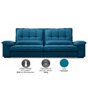 Ver imagem 4 de Sofá Bergamo 2,30m Assento Retrátil e Reclinável Velosuede Royal - Netsofás