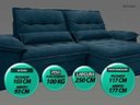 Ver imagem 4 de Sofá Bergamo 2,50M Assento Retrátil e Reclinável Velosuede Royal - NetSofás