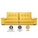 Ver imagem 4 de Sofá Bergamo 2,90m Assento Retrátil e Reclinável Velosuede Canário - Netsofás