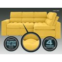 Ver imagem 3 de Sofá 4 Lugares Canto com Chaise Retrátil Miró Velosuede Canário 2,16M (L)