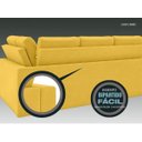Ver imagem 4 de Sofá 4 Lugares Canto com Chaise Retrátil Miró Velosuede Canário 2,16M (L)