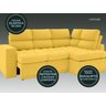 Sofá 4 Lugares Canto com Chaise Retrátil Miró Velosuede Canário 2,16M (L) - 2