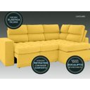 Ver imagem 2 de Sofá 4 Lugares Canto com Chaise Retrátil Miró Velosuede Canário 2,16M (L)