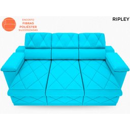 Sofá New Ripley 2,05M Assento Retrátil e Reclinável Velosuede Turquesa - NetSofás - 4