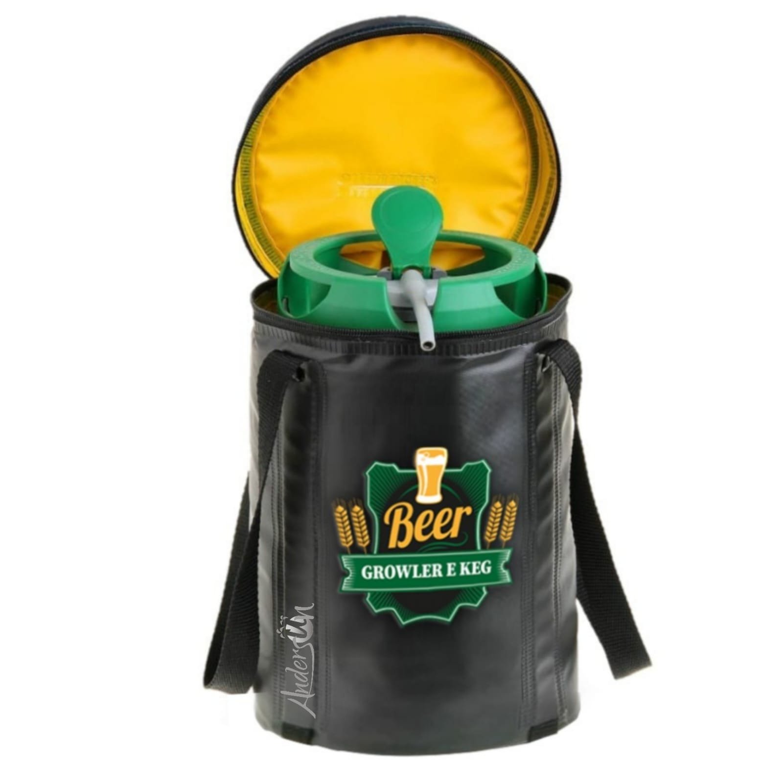 Bolsa Térmica Barril de CHopp 5L Black + 4 Cartelas Gelo Gel - 3