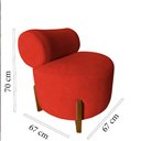Ver imagem 6 de Poltrona Decorativa Mônaco Couro Vermelho