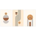 Ver imagem 2 de Quadro Decorativo Abstrato Minimalista Terroso Moldura Filete:Moldura Branca/40X60