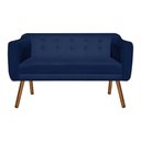 Ver imagem 4 de Namoradeira Julia 2 Lugares Suede Azul Marinho Pés Palito