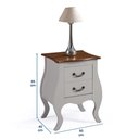Ver imagem 4 de Mesa de Cabeceira Bombê com 2 Gavetas 1026 Linz Móveis - Off White/imbuia Glazer