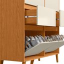 Ver imagem 2 de Cômoda Sapateira Dori 4 Gavetas MDF MDP Cinamomo Off White Albatroz Móveis