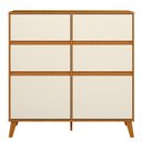 Ver imagem 1 de Cômoda Sapateira Dori 4 Gavetas MDF MDP Cinamomo Off White Albatroz Móveis