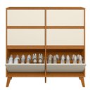 Ver imagem 4 de Cômoda Sapateira Dori 4 Gavetas MDF MDP Cinamomo Off White Albatroz Móveis