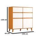 Ver imagem 5 de Cômoda Sapateira Dori 4 Gavetas MDF MDP Cinamomo Off White Albatroz Móveis