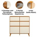 Ver imagem 3 de Cômoda Sapateira Dori 4 Gavetas MDF MDP Cinamomo Off White Albatroz Móveis