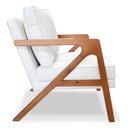 Ver imagem 4 de Kit 2 Poltronas Decorativa Luiza Linho Bouclê Off White Base em Madeira Castanho - Pallazio