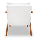 Ver imagem 3 de Kit 2 Poltronas Decorativa Luiza Linho Bouclê Off White Base em Madeira Castanho - Pallazio