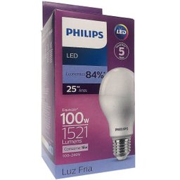 Lâmpada Led Philips Bulbo 16w 1521lm E27 Bivolt Equivale 100w: Branco Frio - 1