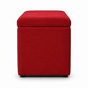 Ver imagem 4 de Calcadeira Recamier Baú Estofada 100cm para Cama Solteiro Suede Vermelho