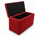 Ver imagem 3 de Calcadeira Recamier Baú Estofada 100cm para Cama Solteiro Suede Vermelho