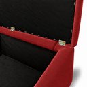 Ver imagem 6 de Calcadeira Recamier Baú Estofada 100cm para Cama Solteiro Suede Vermelho