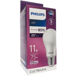 50 Lâmpadas Led Philips Bulbo 11w 1018lm E27 Bivolt Equivale 75w Cor da Luz: Branco Neutro - 1