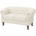 Ver imagem 2 de Namoradeira Chesterfield Duque 2 Lugares em Bouclê Off White