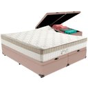 Ver imagem 1 de Cama Box Baú Bege e Colchão King Best Molas Ensacadas Queen 158x198x33 Anjos