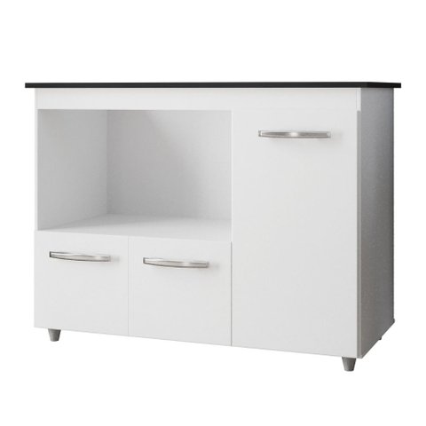 Balcão para Cooktop Ana 5 Bocas 3 Portas Branco Moblis