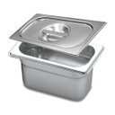 Ver imagem 1 de CONJ 6 CUBAS Gastronômicas Em Inox GN 1/9x100 mm 900 ML + Tampa INOX SEM ABERTURA ZAHAV GX0422