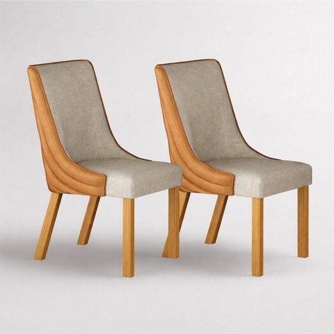 Kit 2 Cadeiras Maciça de Jantar Estofada Bella- Arbo Design