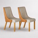 Ver imagem 1 de Kit 2 Cadeiras Maciça de Jantar Estofada Bella- Arbo Design