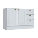 Ver imagem 1 de Gabinete p/Pia Cozinha Balcão Americana 2 Portas e 3 Gavetas 120cm S/tampo Branco - Henn
