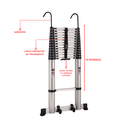 Ver imagem 4 de Escada Telescópica Alumínio Multifuncional 5,50 Metros 18 Degraus