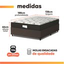 Ver imagem 4 de Cama Box Colchão Casal Molas Ensacadas Granville Pillow Top 138x188x66cm Marrom / Branco Probel